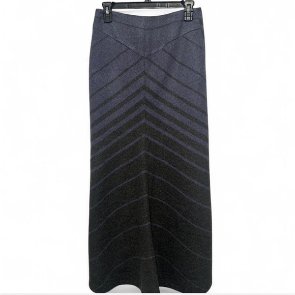 Express Wool Blend Maxi Skirt Black/Gray Side Zipper Size 0 - Picture 2 of 4